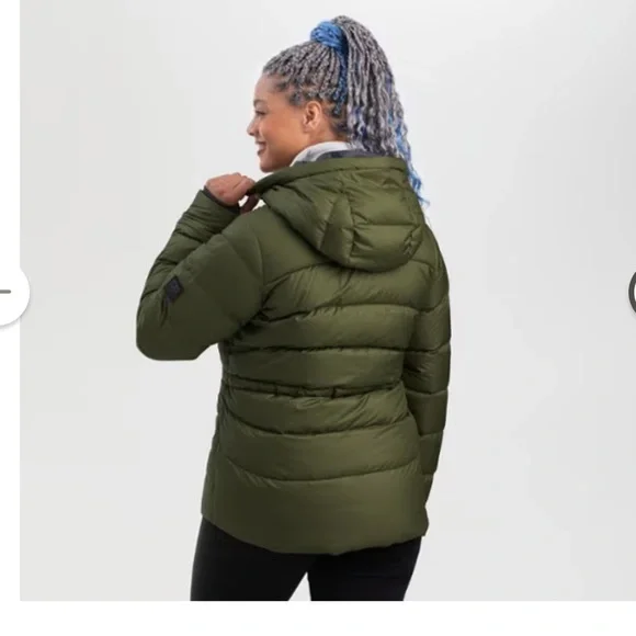 OUTDOOR RESEARCH Women's Coldfront Down Hoodie Jacket Khaki Small Lightweight - Picture 9 of 11